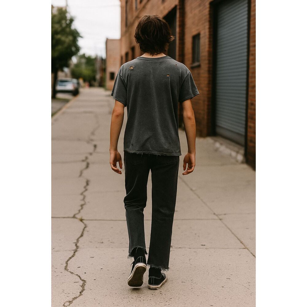 Levi’s 501 Jeans 29x32 Black Button Fly Distressed Frayed Hem Grunge Streetwear